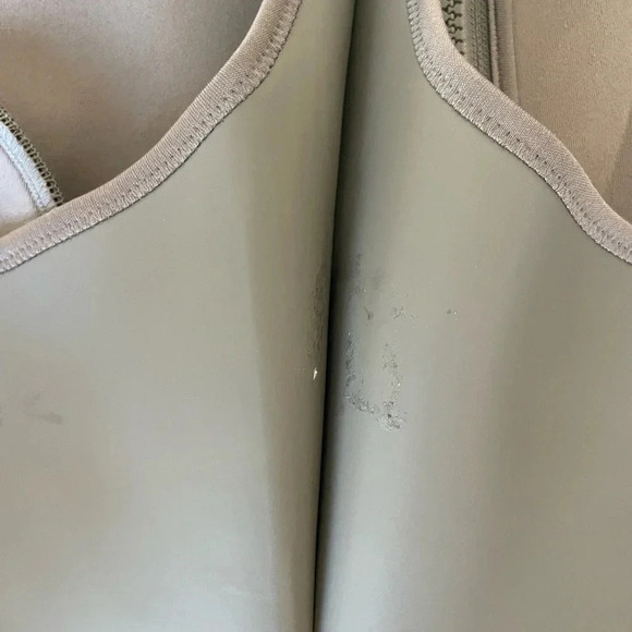 Skims gray rubberized scuba swim front zip mock neck dress - Picture 10 of 11